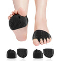 Black silicone gel toe separators designed for comfort and pain relief with soft gel material and black silicone gel design
