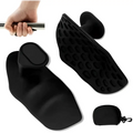 Black silicone golf grip strengthener spring grip covers with textured circular indentations for enhanced hold and flexibility
