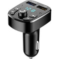 Black usb car charger with lossless mp playing digital display and multiple usb ports for convenient charging