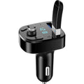 Black usb car charger with digital display and usb ports featuring lossless mp playing capability