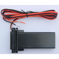 Black vehicle tracking gps locator with textured surface and red black wires for vehicle tracking applications
