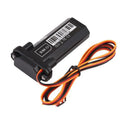 Black rectangular vehicle tracking gps locator with orange and black wiring for vehicle tracking applications