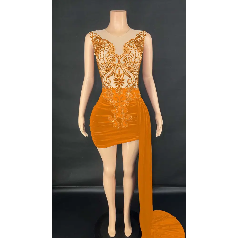 Summer Luxury Evening Dress Female Singer Stage Costume Senior Dress Side Trailing Skirt Button Full Cup Plus Size Bra Without Wi Royalessencelux