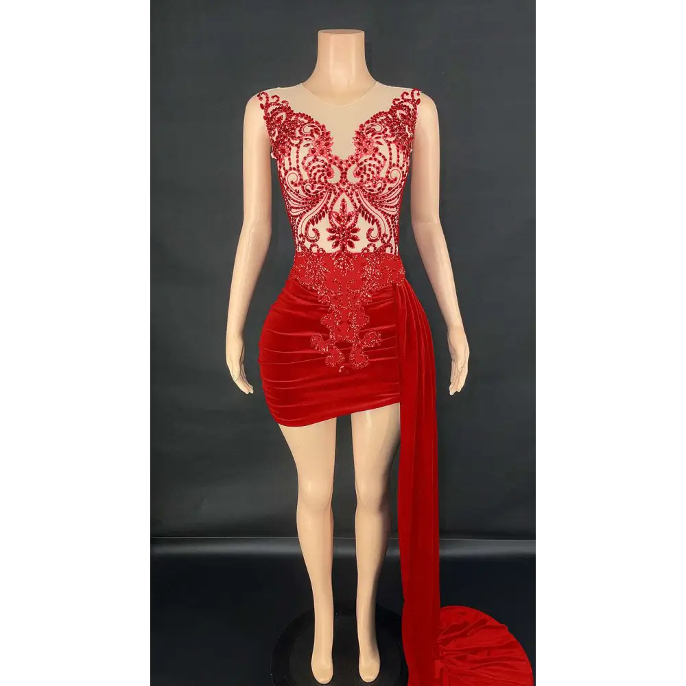 Summer Luxury Evening Dress Female Singer Stage Costume Senior Dress Side Trailing Skirt Button Full Cup Plus Size Bra Without Wi Royalessencelux