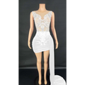 Black velvet luxury evening dress with lace detailing white lace bodice sheer overlay and side slit mini dress