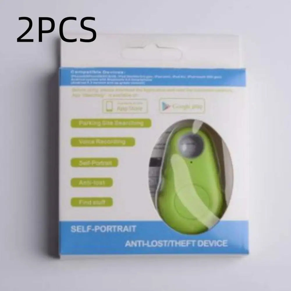 Black water drop lost object finder lime green oval self-portrait anti lost device with glossy finish and camera lens