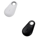 Black and white bluetooth lost object finder with sleek oval design and circular button for anti lost object use