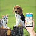White smartphone with gps map displayed and black bezel shows black water drop anti lost object finder for lost object finder use