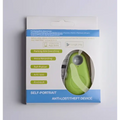 Green pear-shaped anti lost object finder in white and blue package for black water drop anti lost device use