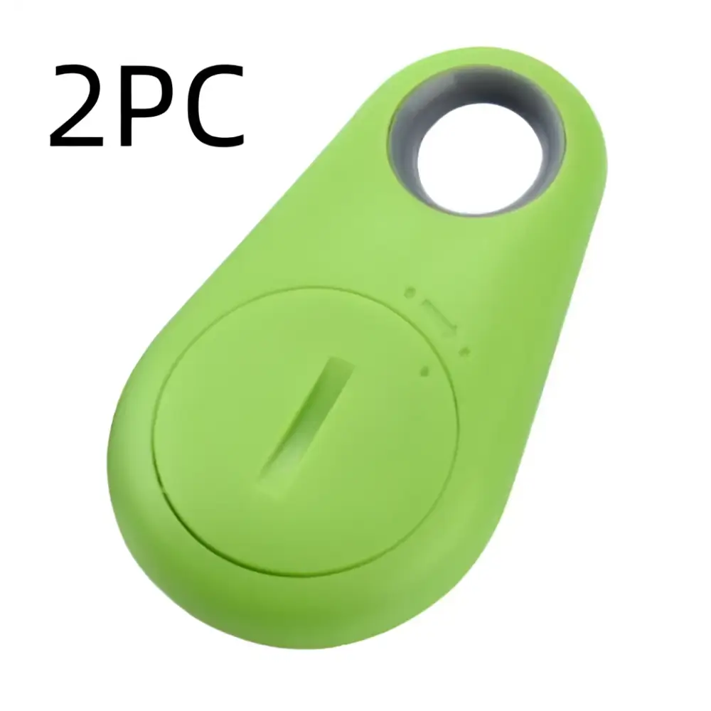 Bright lime green silicone black water drop anti lost object finder bluetooth tracker with top cutout and central button