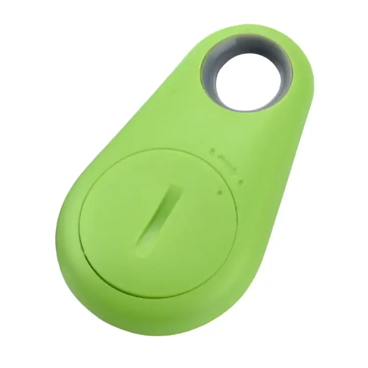 Bright lime green silicone anti lost object finder with circular cutout and central button for black water drop model