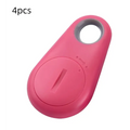 Pink plastic black water drop anti lost object finder bluetooth tracker with circular hole and front button