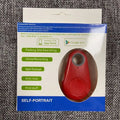 Red glossy plastic bluetooth lost object finder with circular button and lens for anti lost object black water drop product