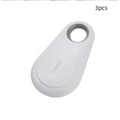 White plastic bluetooth lost object finder with circular attachment hole for black water drop anti lost object use