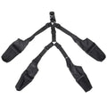 Black tactical-style dog harness with four adjustable straps and mesh pockets for waterproof adjustable dog shoes protection