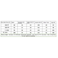 Size chart displaying measurements in centimeters for black winter sexy backless sequined mermaid gown sizes s to xl