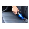 Blue and black household mini vacuum with transparent dust chamber and black handle by Black Opolar