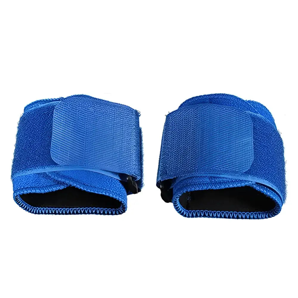 Blue breathable wrist support brace with blue velcro wrist strap and black inner lining for secure fit and comfort