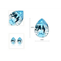 Faceted light blue teardrop crystal gemstone 0.8cm by 0.6cm in silver-toned creative alloy jewelry necklace