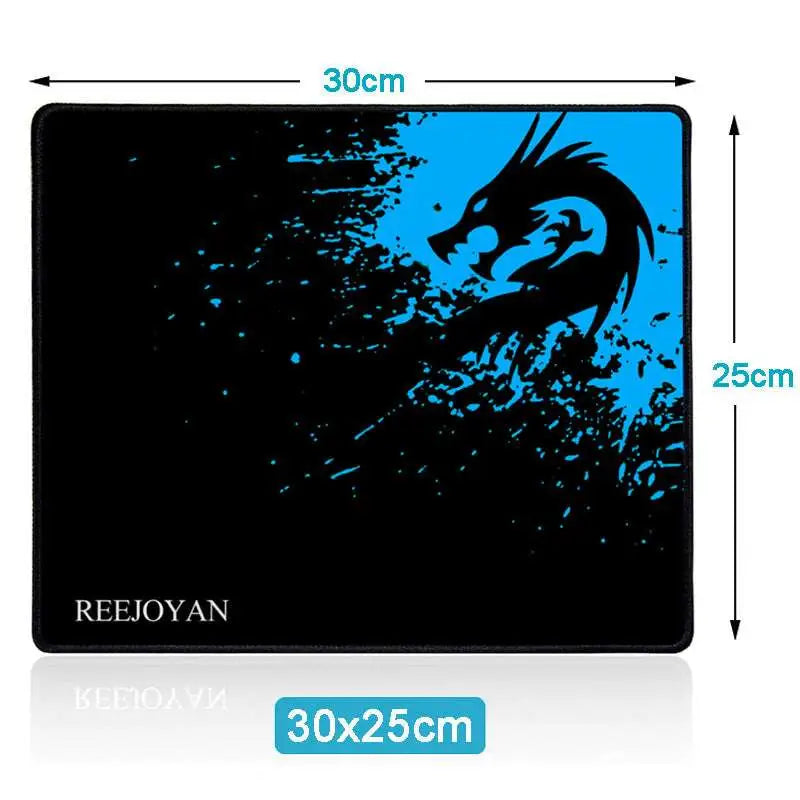 Black and blue dragon-themed gaming mousepad with sleek modern design featuring blue dragon for luxury women’s fashion use