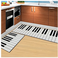 Black and white piano key patterned floor mat from blue fish machine washable door mats collection designed for durability