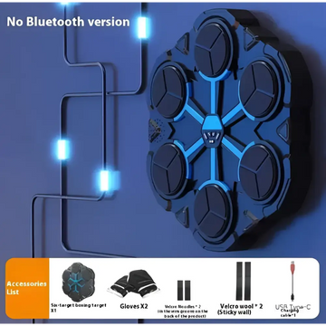 Blue hexagonal boxing target with six circular pads and led lights ideal for boxing target bluetooth use at home
