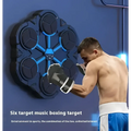 Black and blue hexagonal boxing target with six music bluetooth targets and LED lights for bluetooth music home use