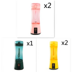 Pink and transparent plastic electric fruit juicer with black base usb rechargeable mixer for portable use