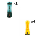 Teal and black blue portable electric fruit juicer handheld usb rechargeable mixer with carrying strap for easy use