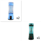 Blue portable electric handheld blender with black power button usb rechargeable mixer and electric fruit juicer
