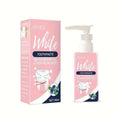 Pink blueberry stain removing toothpaste pump with white dispenser and matching pink box for whitening and stain removal