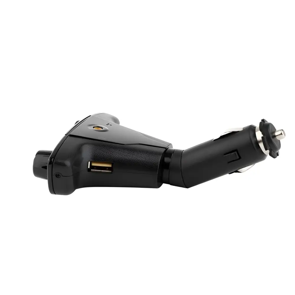 Black car mp3 player with usb port and audio input jack featuring bluetooth car mp3 and led accent rings