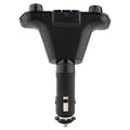 Black bluetooth car mp3 player with tf card slot two control knobs and led accent rings for easy use