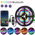 Bluetooth ws2812b black led strip lights with vibrant multi-colored illumination and a sleek flexible design
