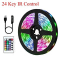 Bluetooth ws2812b black led strip with 24-key ir remote features flexible design and vibrant multicolored illumination