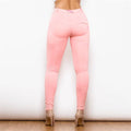 Back view of blush pink melody hot shaping leggings with high-waisted design and sculpted padded back detail