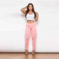 Blush pink melody high-waisted skinny jeans featuring melody hot shaping for a flattering fit