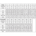 A detailed size conversion chart for a blush pink mesh long gown prom evening gown prom with bust waist hips measurements