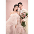 Blush tiered photography pettiskirt colored mesh dress with strapless design and voluminous ruffles