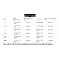 Size chart displaying measurements in centimeters and feet inches for blush tiered photography pettiskirt colored mesh dress