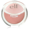 A compact clear plastic blush case containing soft pink finely milled blushing pink powder by e.l.f