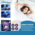 Purple circular botanical cartoon sleep patches with bunny design in a south moon night patch box for stress relief