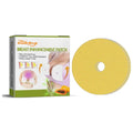 Yellow circular breast enhancement patch with central hole and textured surface for skin elasticity and lifting effects