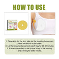 Yellow circular firming breast enhancement patch with central hole and white adhesive backing for skin elasticity
