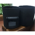 Black breathable potato tomato vegetable plant growth bags with reinforced handles and subtle stitching details