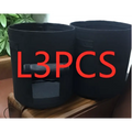 Black breathable potato tomato vegetable plant growth bags with reinforced stitching and rectangular patch details