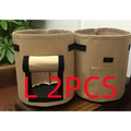 Brown breathable potato tomato vegetable plant growth bags with black trim and handles l 2pcs set