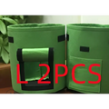 Green felt breathable potato tomato plant growth bags with black trim and handles l 2pcs for tomato vegetable plant
