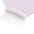 White sheer tulle double layer veil with delicate translucent fringe bridal comb double for bachelor party bridal use