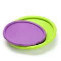 Purple and lime green bright colorful dog training rubber silicone lid set for pet dog training use